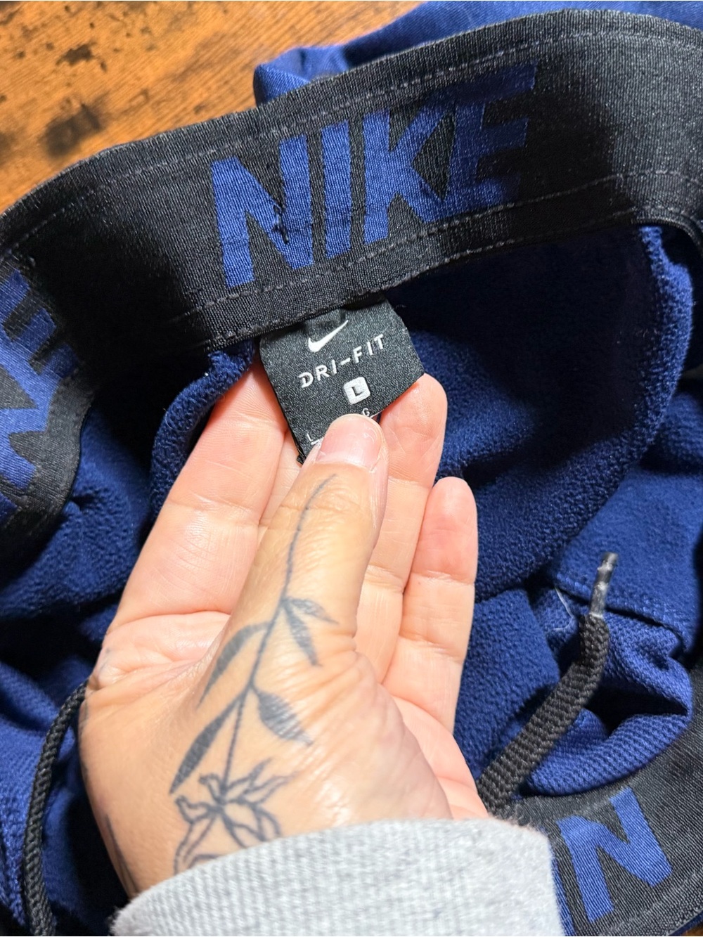 Nike Kids Navy Blue Dri-FIT Sweatpants with Black Waistband